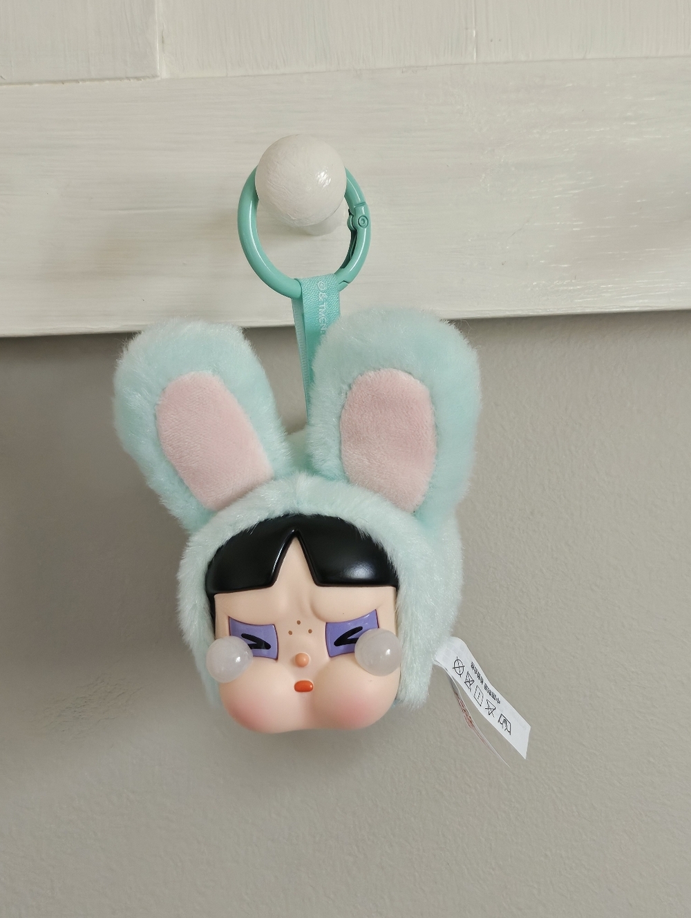 Pop Mart Crybaby Powerpuff Girls Plush Bag Charm Vinyl Face Bunny Buttercup Auth